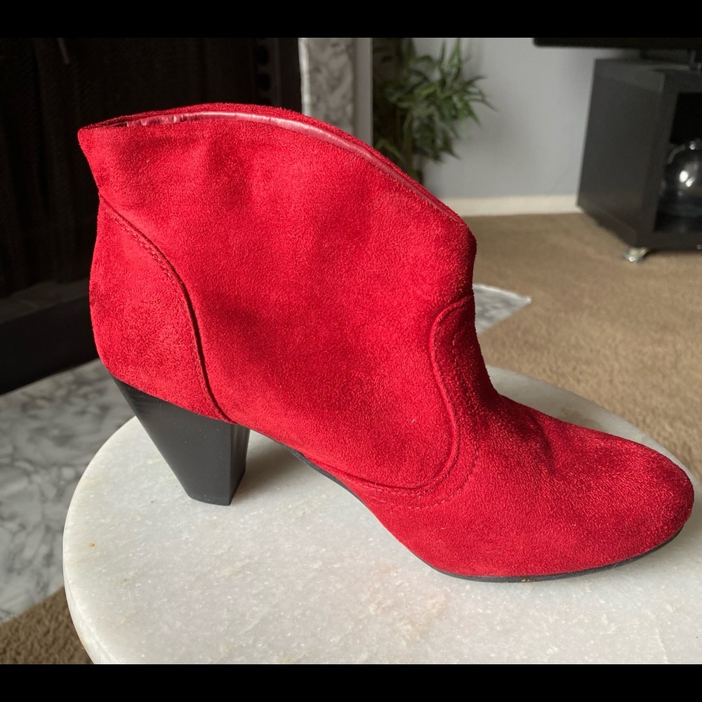 Red low cut bootie